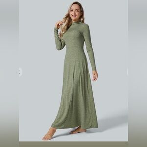 HALARA Olive Long Sleeve Maxi Dress